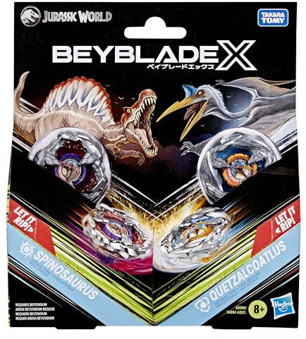 Hasbro Beyblade X Jurassic World Collab Spinosaurus vs. Quetzalcoatlus Multipack Set