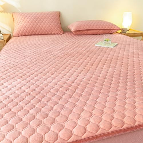 Luxuriöses Spannbetttuch aus gebürstetem Baumwollflanell, weich und gemütlich, Wintersamt-Bettwäsche, warm und kuschelig, Frottee-Bettlaken, 48 x 74 cm, perfekt für Boxspringbetten