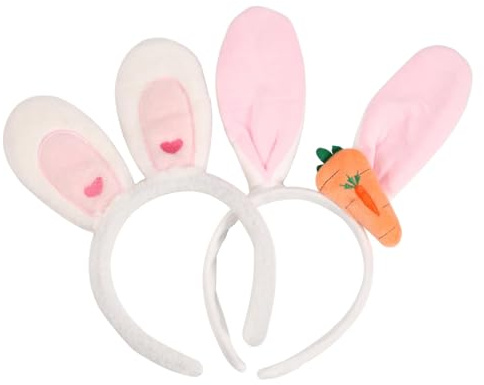 TAXTYHRE Oreille de Lapin, 2 Pièce Oreilles de Lapin Bandeau, Bandeau de Lapin de Pâques Mignons, Pâques Lapin Cosplay Costume Accessoire pour Enfants Adulte
