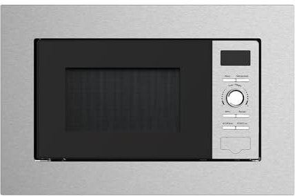 Cookology CBM20LSS Built-in Integrated Microwave Oven in Stainless Steel - 20 Litre Capacity - 25.5cm Turntable - 800W Power - 5 Power Levels - 8 Auto Cooking Programs - Defrost Function - Child Lock
