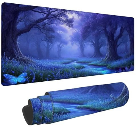 Tapis de Souris Violet Tapis de Souris XXL Forêt 1500x800x4mm Tapis Souris Gamer, sous Main Bureau Ordinateur Portable, Mouse Pad Bords Cousus Caoutchouc Antidérapante, pour Souris et Clavier A-51