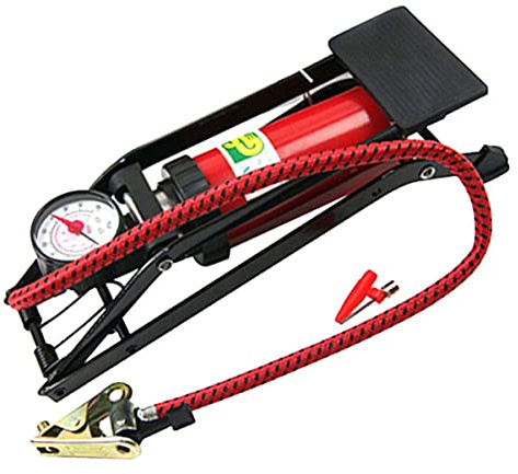 Abaodam Tragbare Hochdruck Fußpumpe Autoreifen Fahrräder Manometer Multifunktionsventile Rutschfestes Pedal Für Auto Motorrad Schlauchboot