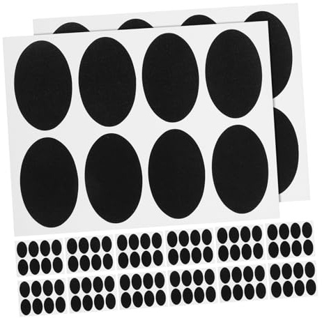 Homoyoyo 20 hojas Etiquetas Adhesivas Ovaladas Negras para Frascos de Especias Clasificación para Cocina Casa Autoadhesivas Resistentes y Prácticas Paquete con Etiquetas