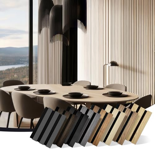 Wood Panels for Wall 4.92×7.68 Acoustic Panels for Interior Wall Decor, 3D Wood Slat Wall Panel/Fluted Sound Absorbing Panel - 8 Color Samples 8 Pack