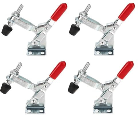 GH-101A Morsetti a levetta, confezione da 4, capacità di tenuta di 50 kg, morsetto verticale antiscivolo per saldatura, lavorazione dei metalli e assemblaggio