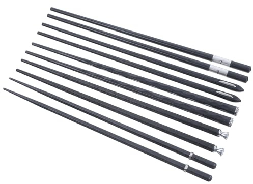 Toyvian 5 Paia Bacchette Antiscivolo in Lega Riutilizzabili Resistente al Calore Posate Casalinghe Stile Giapponese-cinese Nere Design Semplice per Uso Quotidiano