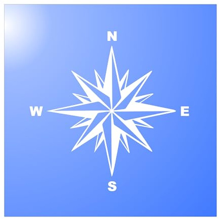 Glastür Aufkleber, Motiv Windrose Tattoo Folie Glasdekor Fensterfolie Sichtschutz Wohnzimmer, Küche Türen GDT612 (35cm x 35cm)