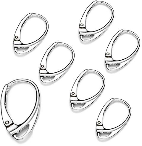 My-Bead 3 Paar Brisuren 925 Sterling Silber Klapp- Ohrringe 18mm nickelfrei Allergiker geeignet in Juweliers- Qualität DIY