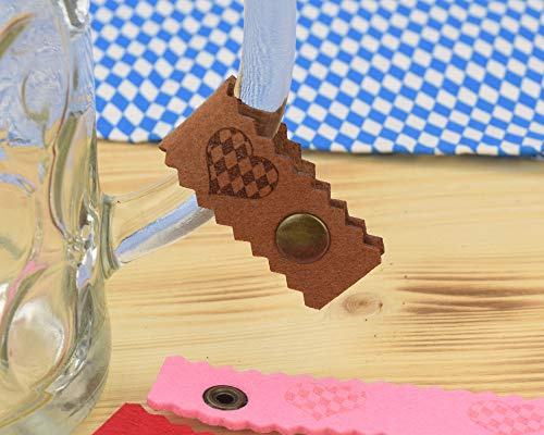 Henkelband 'Rautenherz' - Farbe wählbar - 1 Stück - Oktoberfest Maß Maßkrugband