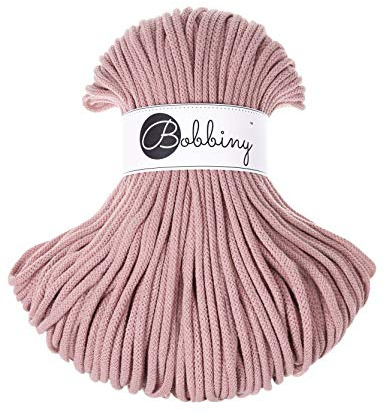 Bobbiny Premium Cords 5 mm - Rope-Garn 100 m 100% Baumwolle (Blush)