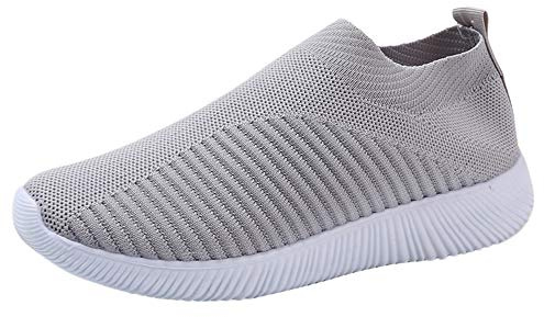 Yowablo Chaussures Femmes Outdoor Mesh Casual Slip on Semelles Confortables Running Chaussures de Sport