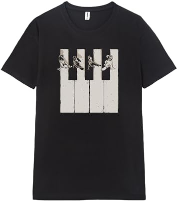 Pampling Camiseta de Manga Corta, 100% Algodón, Ropa Unisex para Hombre y Mujer, Serigrafiada con Cuello Redondo y Corte Recto, Color Negro (Music Is The Way, L)