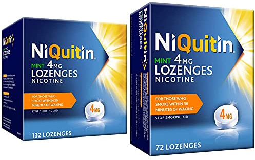 NiQuitin Mint Lozenge - 4 mg, 132 Lozenges - Stop Smoking Aid & Mint Lozenge - 4 mg, 72 Lozenges - Stop Smoking Aid