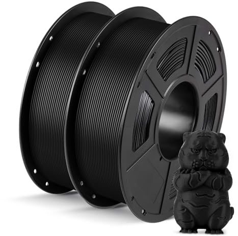 ANYCUBIC PLA Filament 1.75mm Bundle, 3D Printing PLA Filament 1.75mm Dimensional Accuracy +/- 0.02mm, 1KG Spool (2.2 lbs), 2KG Black+Black