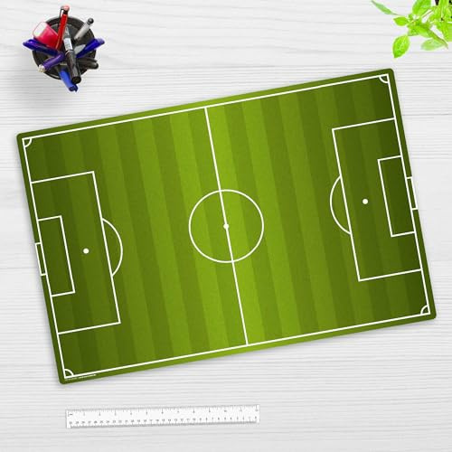 Schreibtischunterlage für Kinder - Fußballfeld - aus premium Vinyl - in verschiedenen Größen - Made in Germany (60 x 40 cm)