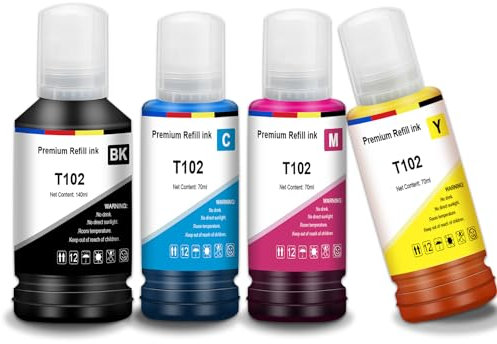 UniPlus Tinte E102 ET-2850 ET-4850 ET-3850 ET-2856 ET-2750 Druckerpatronen Kompatibel für Epson E102 Multipack Refill Kompatibel für Epson Ecotank ET-4856 ET-15000 ET-4700 ET-3750 ET-4750 ET-4500 2756