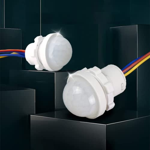 Heemol Mini Movimento 110V 220V PIR Sensore a Infrarossi,Rilevatore di Movimento Sensore Auto Interruttore della luce con Sensore di Movimento 2 pezzi.