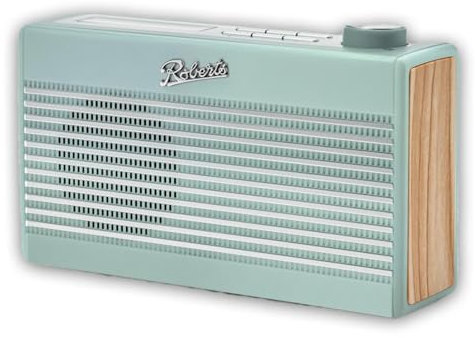 Roberts RAMBLER MINI FM, DAB, DAB+ Digital Radio with Bluetooth & Built-In Rechargeable Battery - Duck Egg