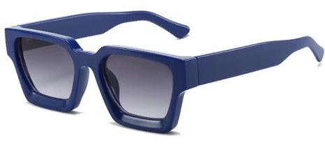 WDZAYXC Vintage Rechteckige Sonnenbrille für Damen Herren Chunky Rectangle Sunglasses Retro Brille UV400 Schutz
