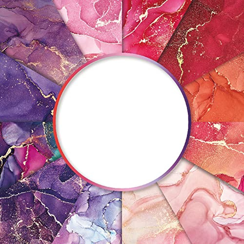 24 Blatt Scrapbooking Papier 15,2 x 15,2 cm Marmormuster Dekoratives Papier Basteln Musterpapier Einseitig Scrapbook-Papier Karton Papierblöcke für Reisetagebuch DIY Album