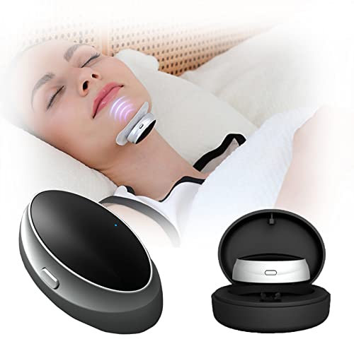 DFANCE Dispositivo Eléctrico Anti-Ronquidos para la apnea del sueño,Pulso La Vibración Mejorar El Sueño Tapón Ronquidos Automático Extra Aparato para Roncar,para un Buen sueño
