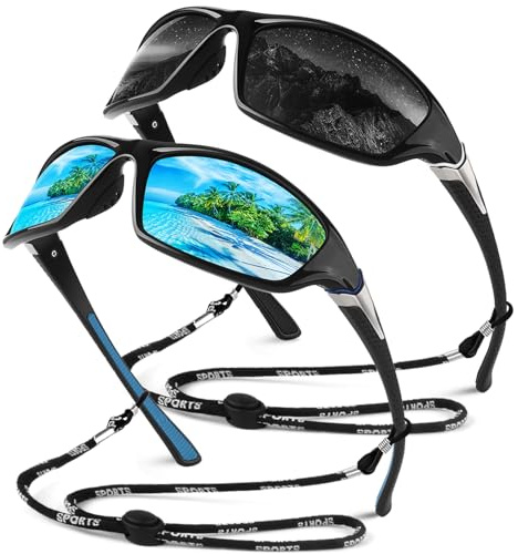 Sunier Sonnenbrille Herren Polarisiert Sport Fahrradbrille Herren Verspiegelt, Unzerbrechliche Angeln Fahren mit 100% UV400-Schutz Cat 3 CE