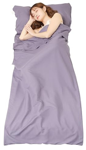 JITTY Hüttenschlafsack 210 x 75 cm,Schlafsack Inlett,Reiseschlafsack dünn leicht & kompakt,für Business, Camping, Rucksackreisen, Wandern, Bergsteigen, Zuhause, Hostels, Zug (Graublau)