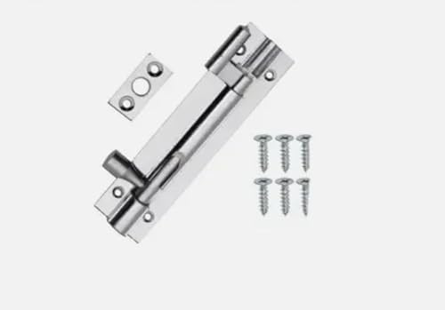 Necked Barrel Bolt Lock Crank Sliding Door Gate Bathroom,Toilet, Gate, Cupboards & Cabinets Bolts 75mm Satin Nickel Door Latch with Screws, Ideal Door Locks for Internal & External.