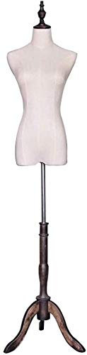CCYENG Schaufensterpuppen-Kleiderform-Torso, Schaufensterpuppen-Torso, Schneiderpuppe, Schneiderbüste, Basis aus massivem Holz, höhenverstellbar, für Kleidung, Schmuck