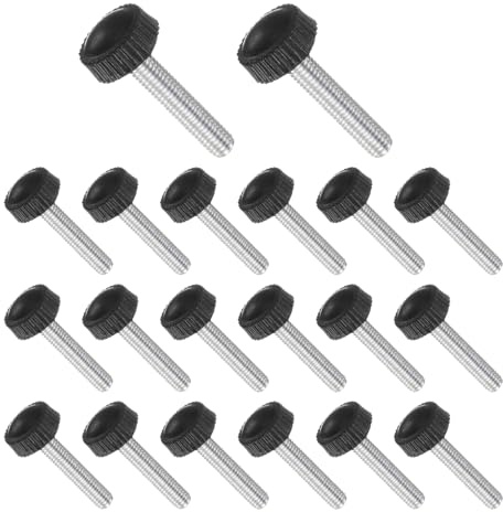 CoCud Tornillos Mariposa Con Reborde, Roscas Macho M5 X 30 Mm, Cabeza Redonda Negra Perno Roscado Para Sujeción Manijas Agarre, (Aplicaciones: Para Maquinaria Tornos), 20pcs