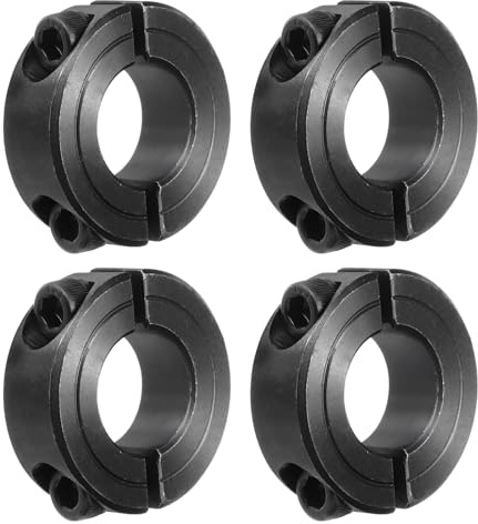 QUARKZMAN Vågring 3/4 tum hål dubbel delad kolstål klämring vågringar med gängstift svart 4-pack