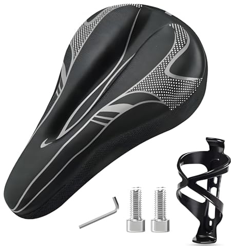BAPPKON Fahrradsattelbezug Ultra-Comfort, Ergonomischer Gel Sattelbezug | Wasserdicht & Staubdicht IPX4 | Universeller Sattelschutz mit Stoßdämpfung für Peloton/Rennrad/MTB/E-Bike (Schwarz)