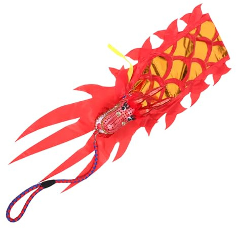 Garneck Dragon de Danse pour Garçon et Filles Cosplay Long Rubans Colorés Tête 3D en Tissu Léger Décorations du Nouvel an Chinois Fête Traditionnelle avec Accessoires de Spectacle