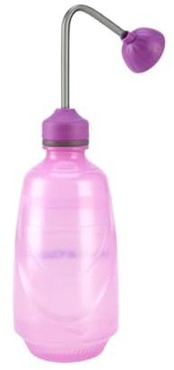 WAZUBC DIY Kleine Gießkanne aus Kunststoff 450ml Kunststoff Quetschwasserkanne mit Langer Düse gebogener Mundbewässerung für Zimmerpflanzen, Sukkulenten, Kakteen (Rosa)
