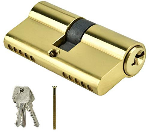 IZHAOGJING Schließzylinder, Zylinderschloss Türzylinder Einseitige Schloss 60mm Sicherheit Copper Doppel öffnen Schließzylinder Anti-Diebstahl-Eingang Messingtür-Schließzylinder mit Schlüssel