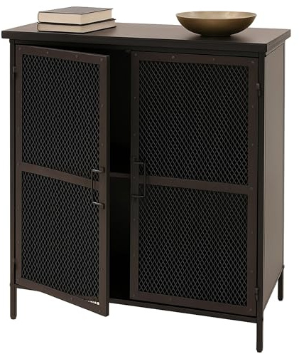 Mendler Commode de pharmacien HWC-O79 Aspect Vieilli 94x80x35cm, Aspect métallique