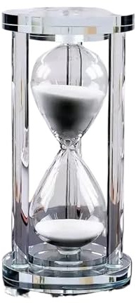 Sablier de 15 à 60 Minutes, minuterie Sable, Cuisine, école, Moderne, Verre, Horloge, minuteries thé, décoration la Maison pour Domicile(White,15min)