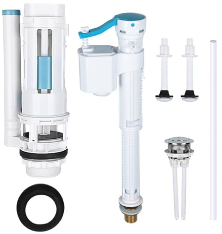 Toilet Flush System Replacement Kit, Toilet Cistern Flush Parts Adjustable Cistern Fill Valve Durable Copper Water Inlet Valve
