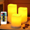 WRalwaysLX Candele Senza Fiamma Con Timer, LED Tremolanti Con Telecomando, a Batteria per Esterni e Interni, Decorazione Casa, 3 Pezzi, Alimentate da 3 Batterie AAA (Non Incluse)