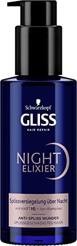 Gliss Night Elixier Anti-Spliss Wunder (100 ml), Haarserum versiegelt Spliss im Schlaf, Haarpflege repariert das Haar langanhaltend