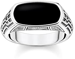 THOMAS SABO Ring Lebensweg schwarz 925 Sterlingsilber, Geschwärzt