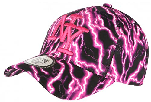 Hip Hop Honour Casquette Enfant Rose et Noire Print Eclairs Baseball Stormy 7 a 12 Ans - Taille Unique - Rose