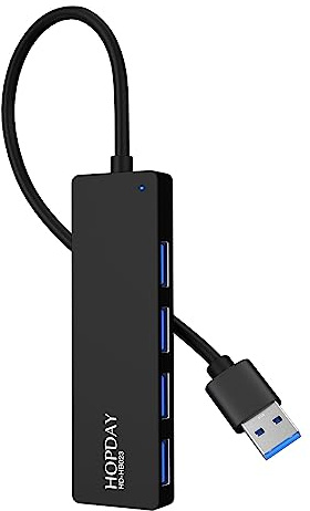 HOPDAY USB 3.0 Data Hub, Ultratunn 4-portars USB-hub, hög hastighet USB 3.0-hubb för Macbook, Mac Pro/Mini, Mac, Surface Pro, XPS, USB-minnen, bärbar dator, bärbar dator, externa hårddiskar
