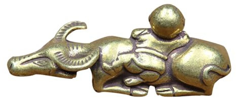 YHDONE Briefbeschwerer aus Messing, Motiv: Kuhhirt, Reitender Stier, Messing, Bronze, Feng Shui Maskottchen