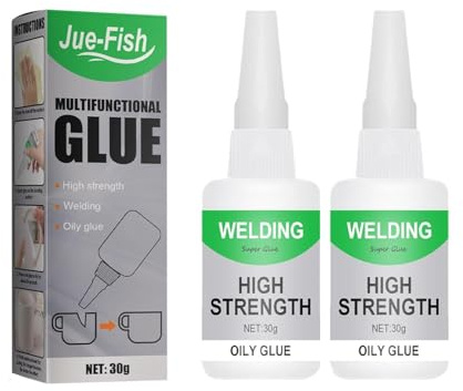 Super Colle Universelle, Colle Huileuse Haute RéSistance, UtiliséE Pour La RéParation Rapide Du MéTal, Du Plastique, Du Bois, Du Verre, Du Jade, Etc,High Resistance Oily Glue. (2PCS)