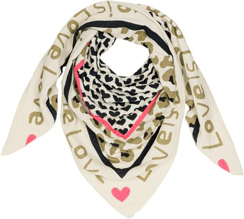 Caspar Damen Dreieckstuch Musselin Schal XXL aus Baumwolle hautfreundlich für die Übergangszeit mit Leo Print Muster - Premium Qualität - SC544