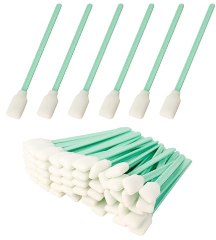 BigKego Lot de 50 bâtonnets de nettoyage en mousse non pelucheux multi-usages pour imprimante à jet d'encre, tête d'impression, appareil photo, lentille optique, appareils optiques