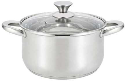 Baumalu, Faitout avec couvercle 24 x 9,5 cm, cuisson homogène, inox, compatible induction, taille 24 x 9,5 cm, couleur inox, Acier Inoxydable