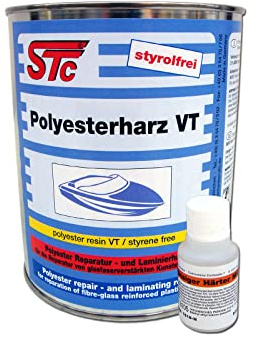 STC Polyester Reparaturharz VT styrolfrei – 1 kg Dose | Laminierharz zur GFK Reparatur – Reparaturharz Auto