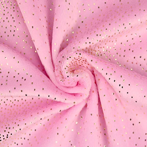 kullaloo Plüsch Glitzer Stoff SuperSoft SPARKLE Meterware - 2 mm Florlänge in verschiedenen Farben - rosa - 0,5 m